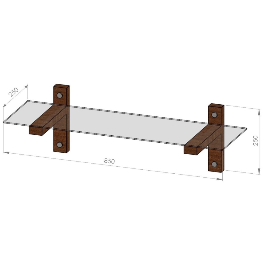 Wandplank 85x25 cm grenen/zwart