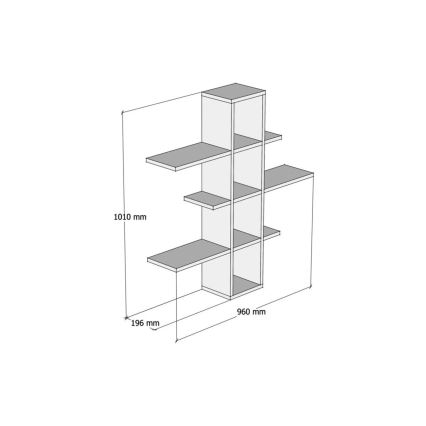 Wandplank ARDO 101x96 cm wit/bruin