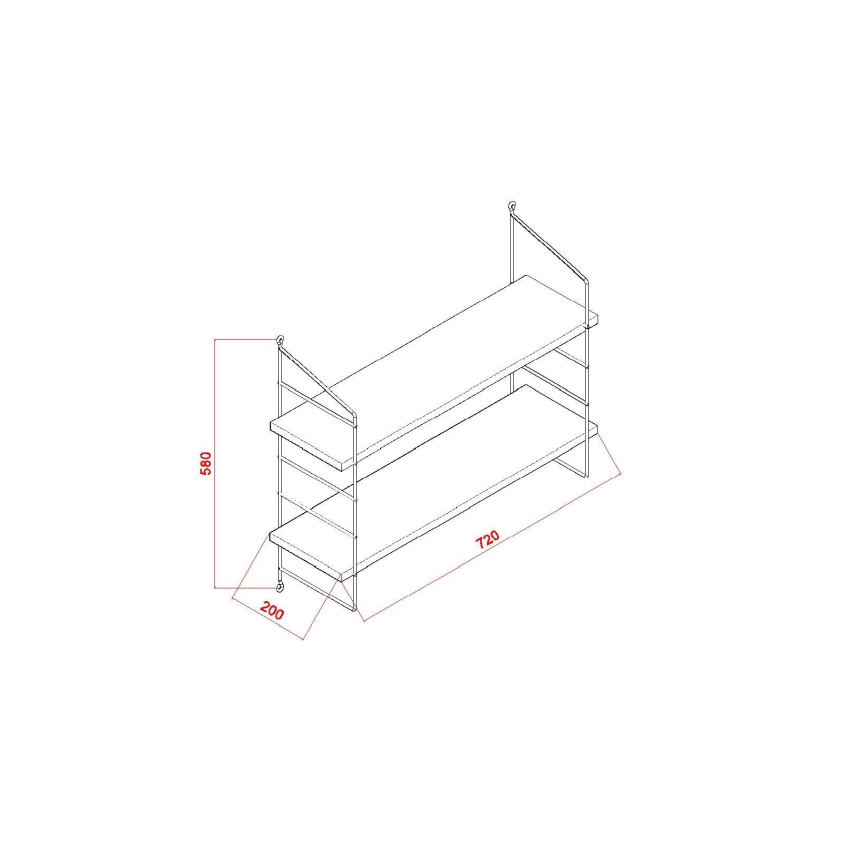 Wandplank ARMONI 58x72 cm wit