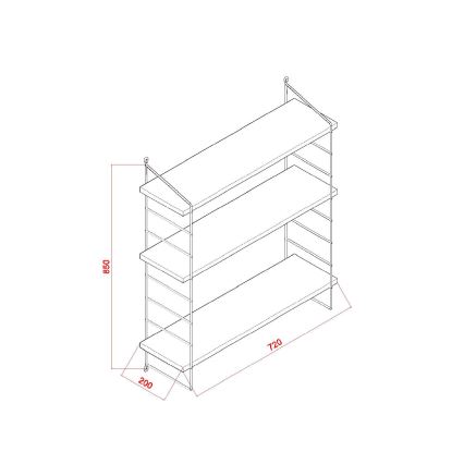 Wandplank ARMONI 85x72 cm bruin