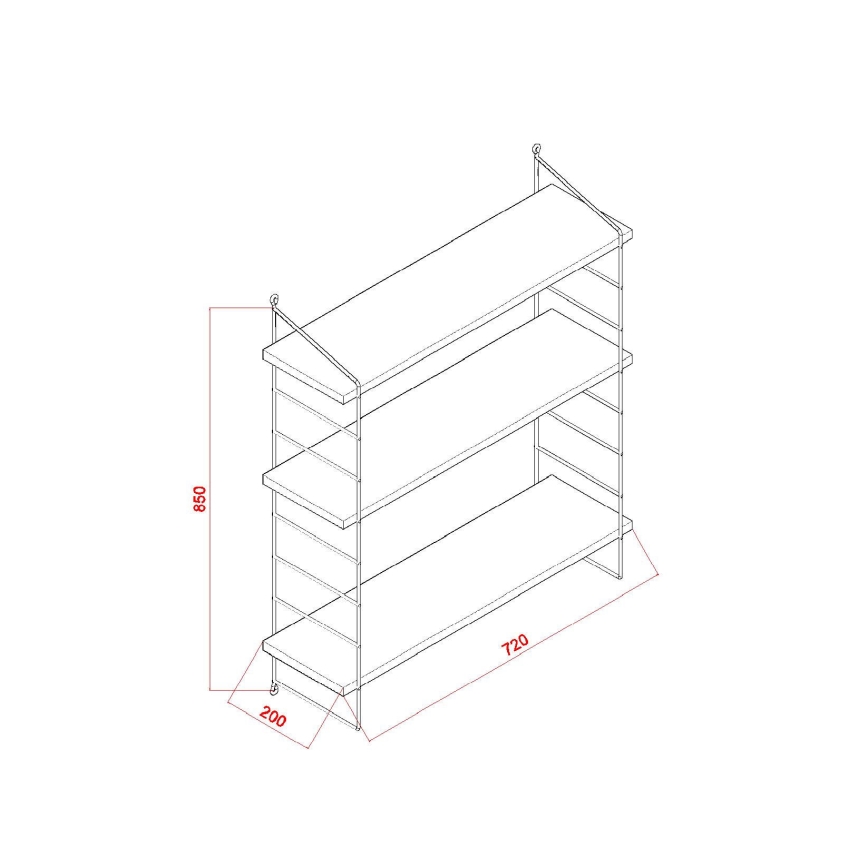 Wandplank ARMONI 85x72 cm bruin/zwart