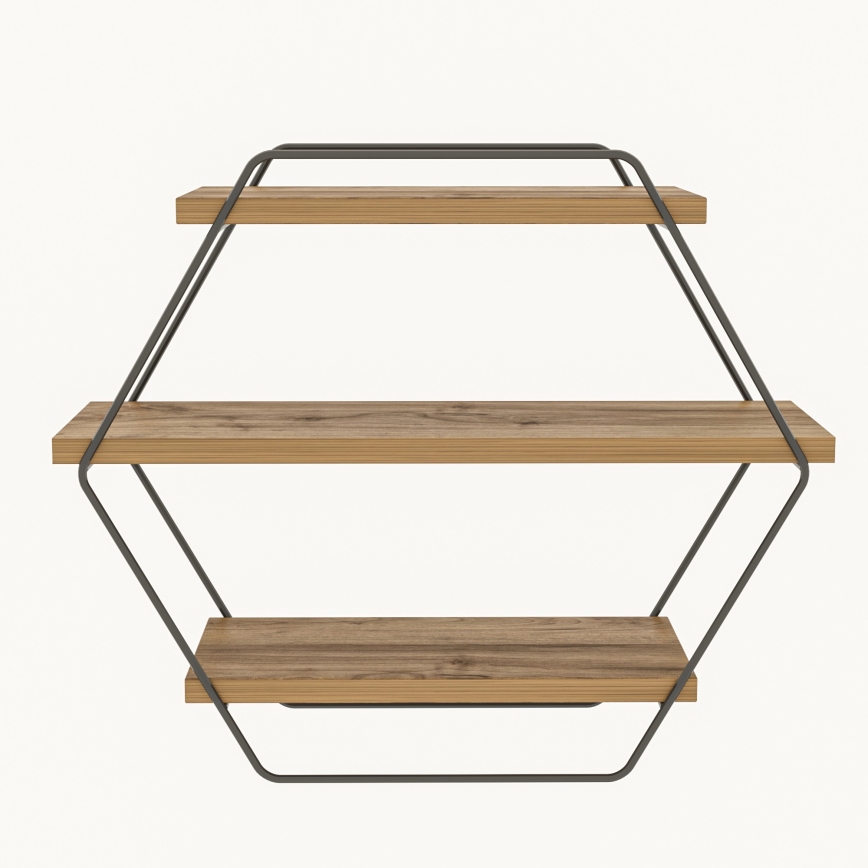 Wandplank AZRA 52x60 cm bruin/zwart