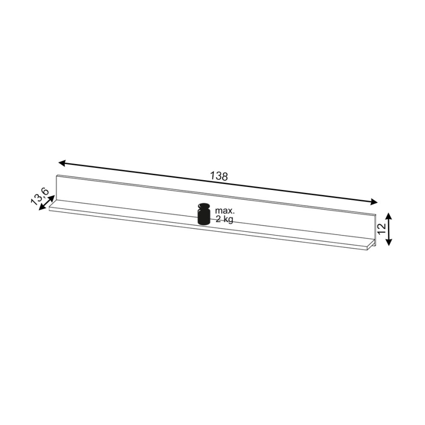 Wandplank FLOP, zwart