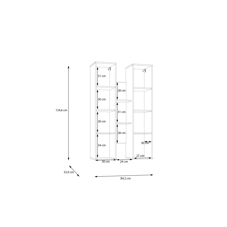 Wandplank INAR eiken/zwart