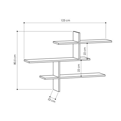 Wandplank LEO 80,5x123 cm eiken
