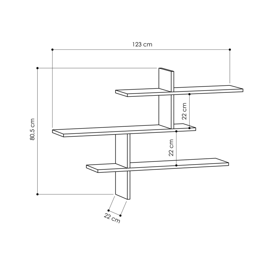 Wandplank LEO 80,5x123 cm eiken