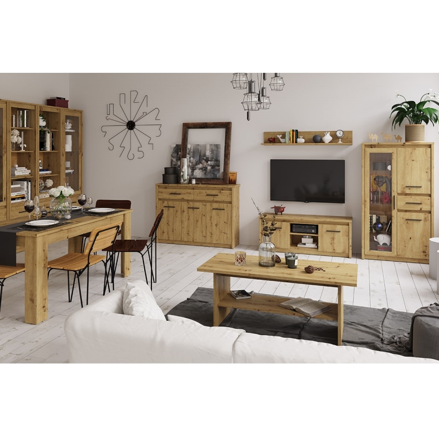 Wandplank LEORI 20x86,5 cm artisan eiken