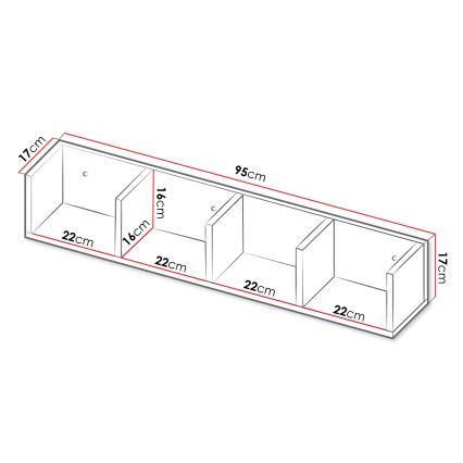 Wandplank LOTIKO 17x95 cm wit