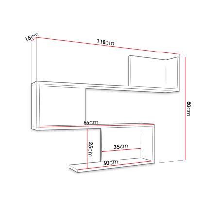 Wandplank MANUNIA 110x80x15 cm wit