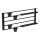 Wandplank met bloempotten en LED verlichting SHELF 50x118 cm zwart/grenen