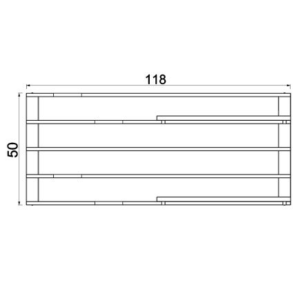 Wandplank met bloempotten en LED verlichting SHELF 50x118 cm zwart/grenen