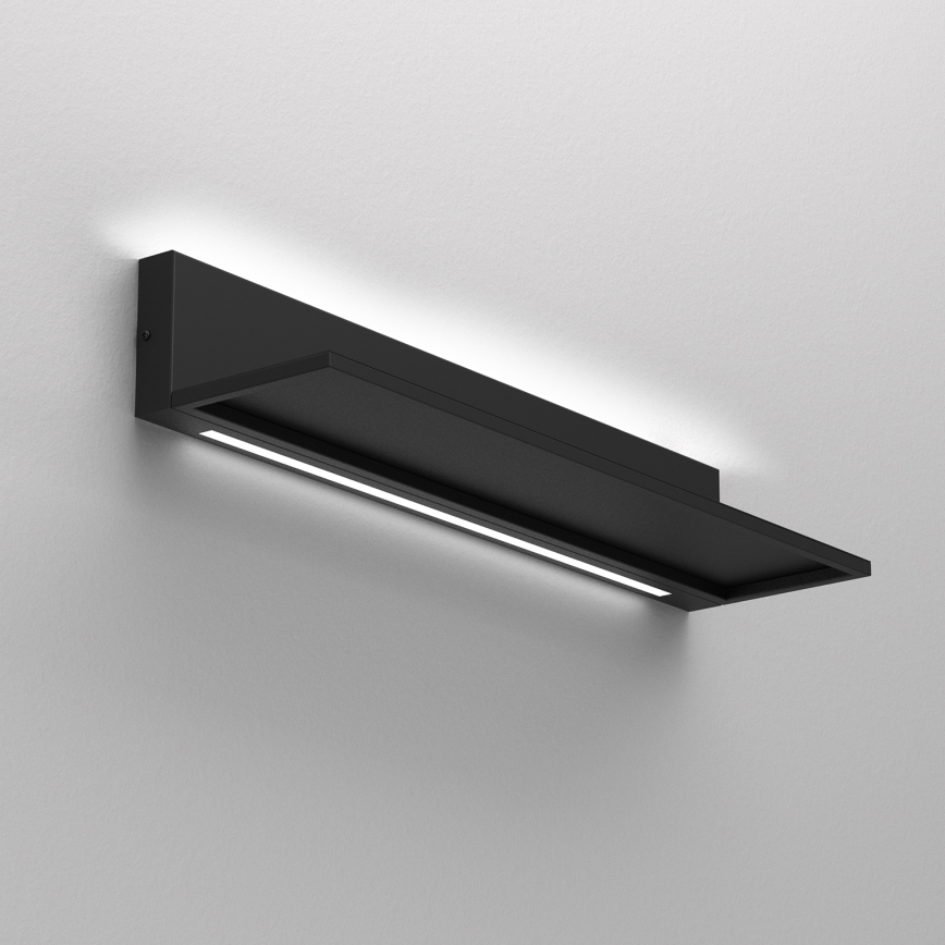 Wandplank met LED-verlichting SHELF 10x60 cm zwart