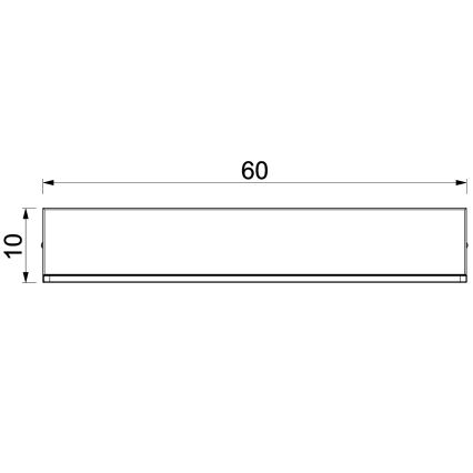 Wandplank met LED-verlichting SHELF 10x60 cm zwart