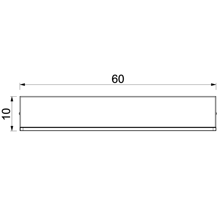 Wandplank met LED-verlichting SHELF 10x60 cm zwart