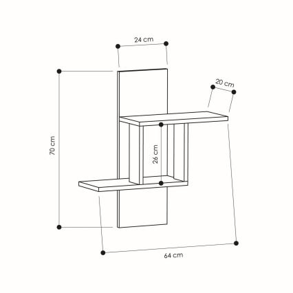 Wandplank MILL 70x64 cm oranje