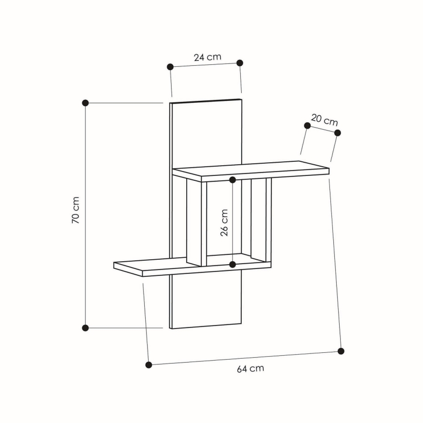 Wandplank MILL 70x64 cm oranje