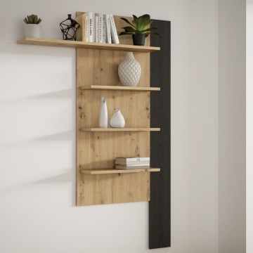 Wandplank MORO eiken/zwart
