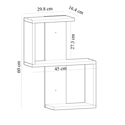 Wandplank OCTA 60x45 cm wit