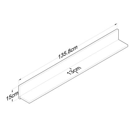 Wandplank RANI 135,8x15 cm bruin