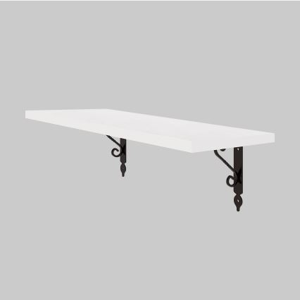 Wandplank RETRO 14x60 cm wit/zwart