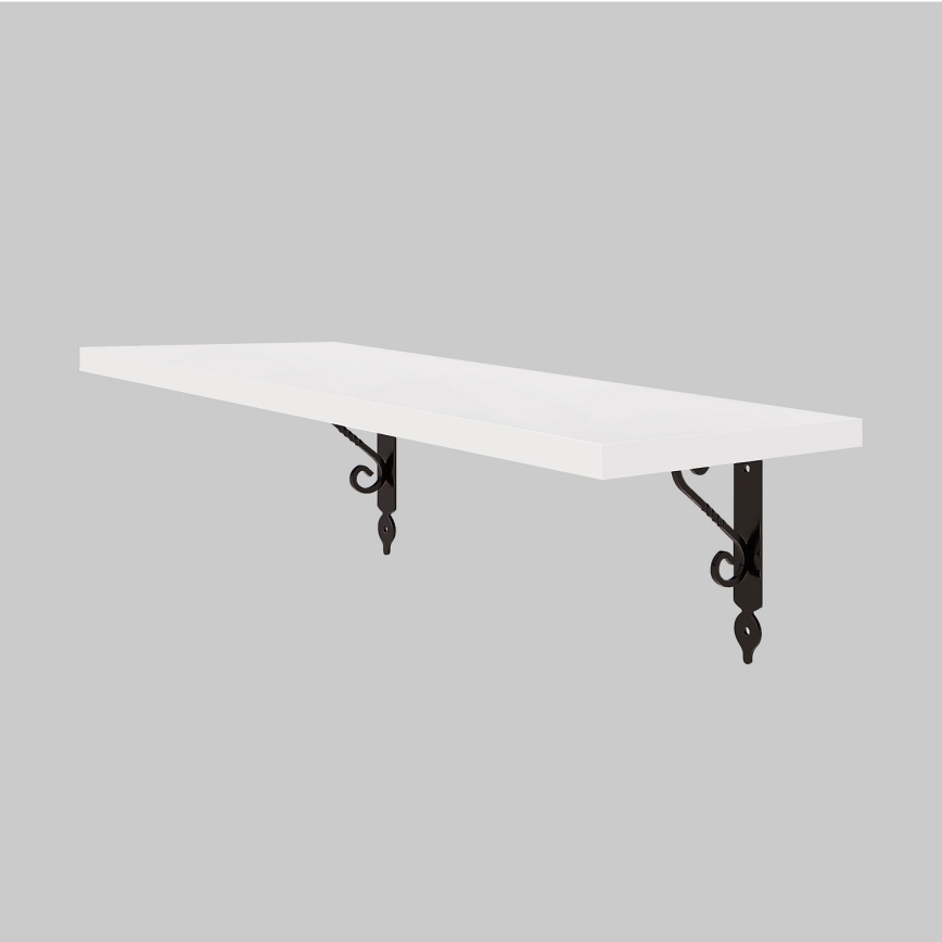 Wandplank RETRO 14x60 cm wit/zwart