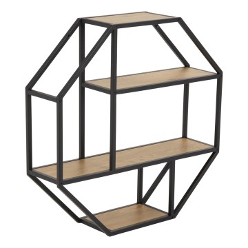 Wandplank SARON 77x77 cm eiken/zwart
