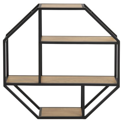 Wandplank SARON 77x77 cm eiken/zwart