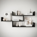 Wandplank TRIO 119x55 cm zwart-grafiet