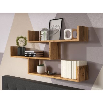 Wandplank TRIO 119x55x18 cm eik Wotan
