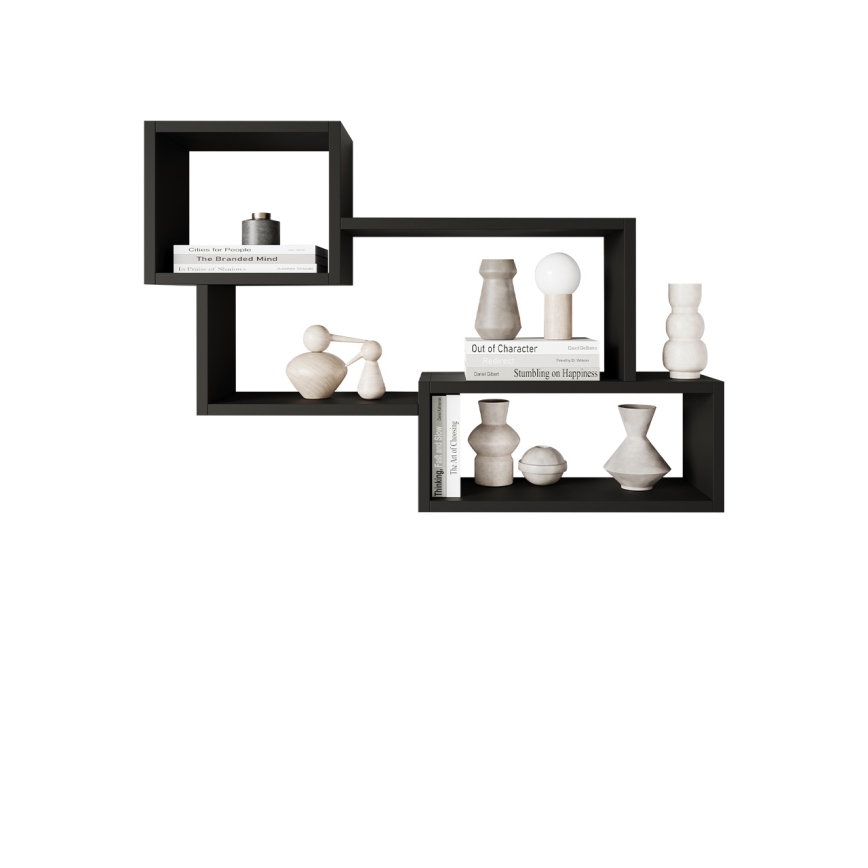Wandplank TRIO 54x87 cm zwart grafiet