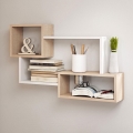 Wandplank TRIO 87x54x18 cm sonoma eik/wit