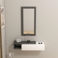 Wandplank + wall spiegel VIEN wit/antraciet