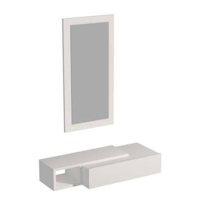 Wandplank + wall spiegel VIEN wit