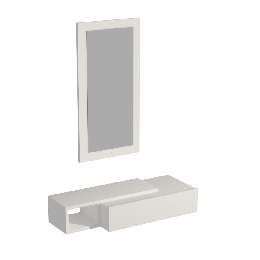 Wandplank + wall spiegel VIEN wit