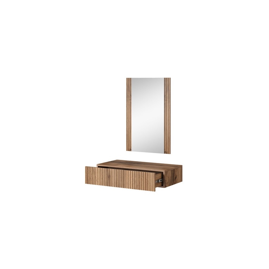 Wandplank + wall spiegel WITH eiken wotan