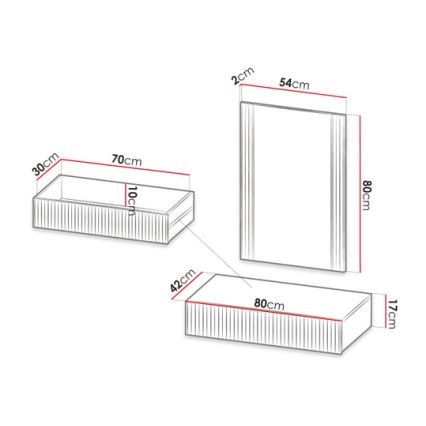 Wandplank + wall spiegel WITH eiken wotan