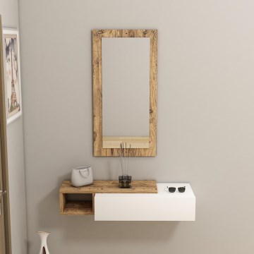 Wandplank + wandspiegel VIEN wit/Atlantische den