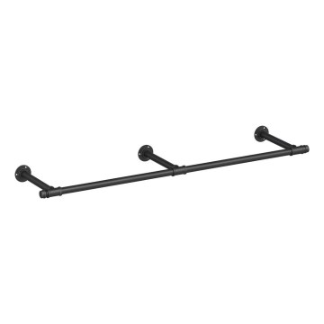 Wandrek voor kledinghangers LINEA, zwart