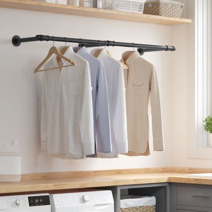 Wandrek voor kledinghangers LINEA, zwart