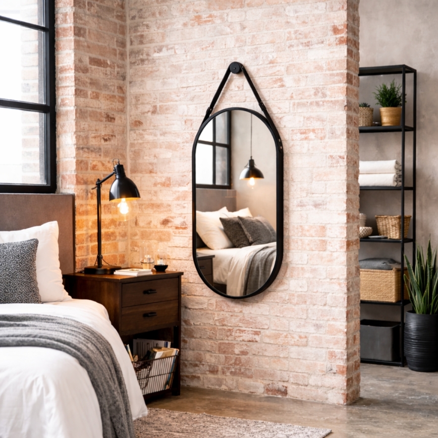 Wandspiegel BIBI 100 x 50 cm zwart