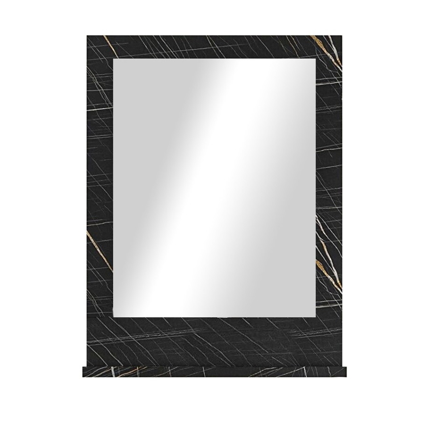 Wandspiegel met plank 60x45 cm zwart
