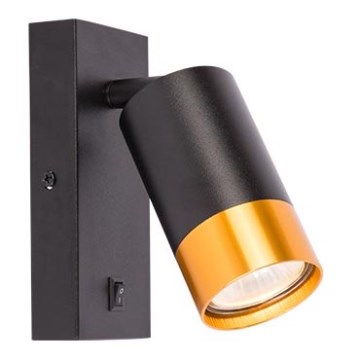 Wandspot 1xGU10/35W/230V zwart/goud