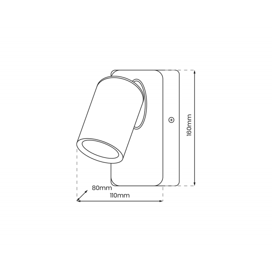 Wandspot ANDY 1xGU10/8W/230V wit/goud