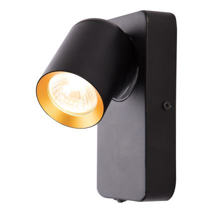 Wandspot ANDY 1xGU10/8W/230V zwart/goud