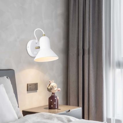 Wandspot ASTAMA 1xE27/40W/230V wit/messing