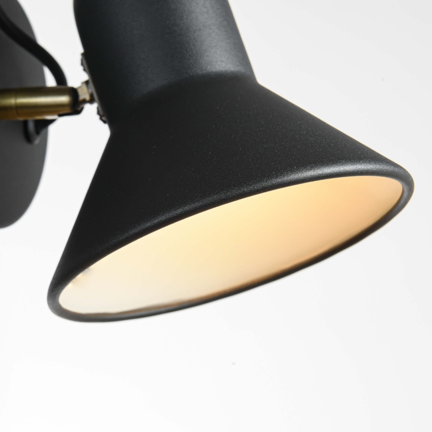 Wandspot ASTAMA 1xE27/40W/230V zwart/messing