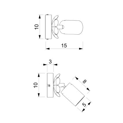 Wandspot BLOEM 1xGU10/8W/230V mat chroom