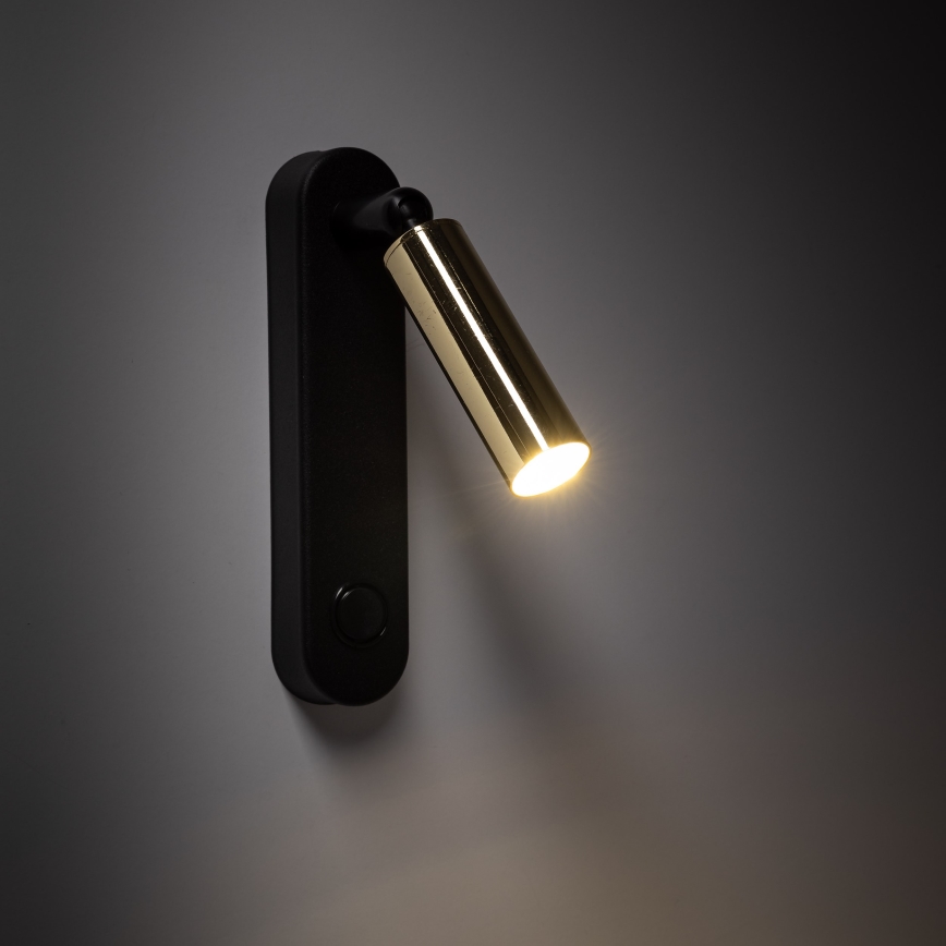 Wandspot ENZO 1xG9/8W/230V zwart/goud