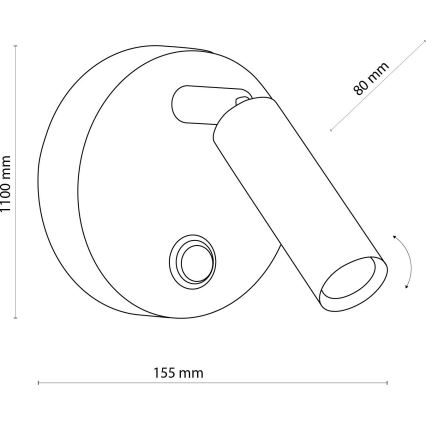 Wandspot ENZO 1xG9/8W/230V zwart