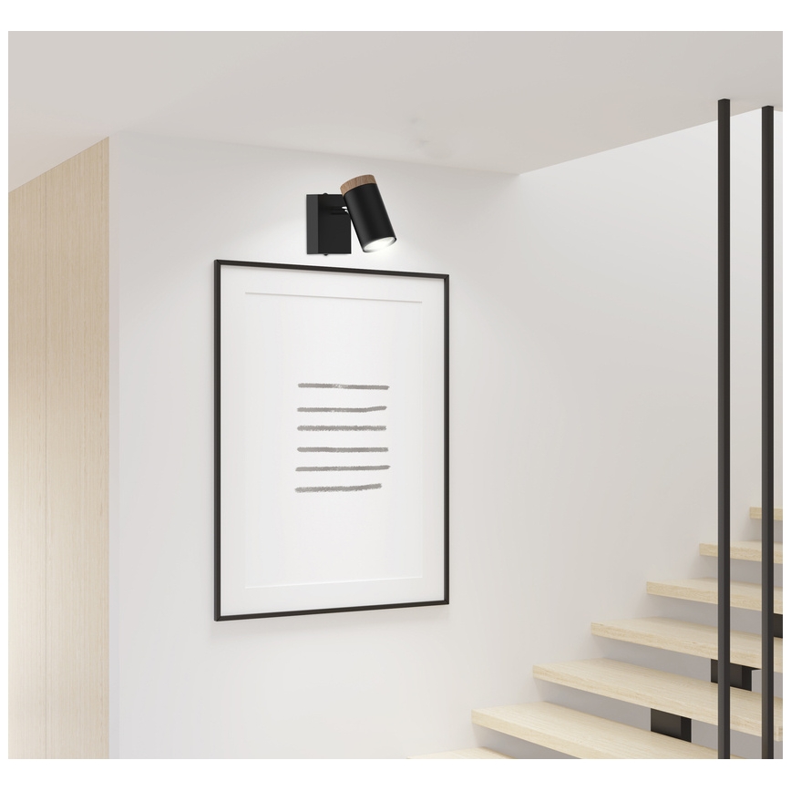 Wandspot LAGOS 1xGU10/15W/230V zwart/bruin